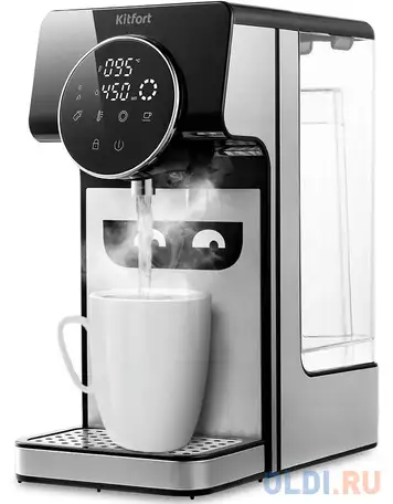 Термопот kitfort кт-2510 2600 вт серебристый чёрный 2.7 л металл/пластик, фотография 1