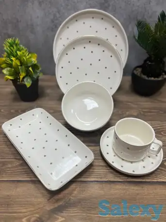 Белый чайно-столовый сервиз со звёздочками Vassila, фотография 3