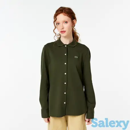 Женская рубашка-поло lacoste из мягкого хлопка стандартного кроя, фотография 1
