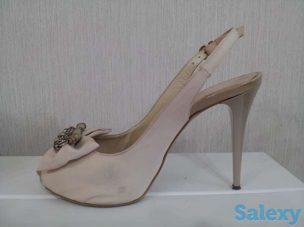 Туфли кремовые Lorenzo Mari (Италия), брошка, бант, недорого, фотография 3