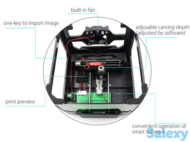 Лазерный гравировальный мини станок 1000МВт., фотография 2