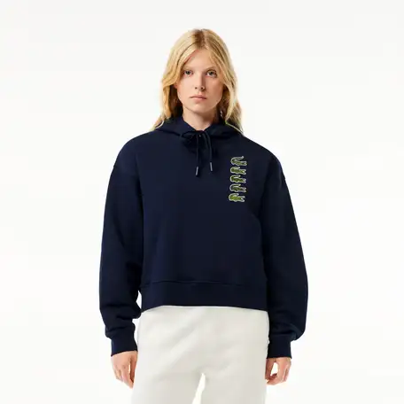 Женская толстовка lacoste loose fit с флисом и капюшоном, фотография 1