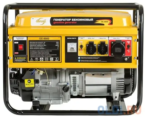 Генератор denzel ge 8900  бензиновый 8.5квт 220в/50гц 25л ручной старт, фотография 1