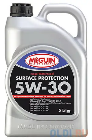 3192 meguin нс-синт. мот.масло megol motorenoel surface protection 5w-30 a5/b5 (5л), фотография 1