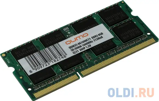 Оперативная память для ноутбука 8gb (1x8gb) pc3-12800 1600mhz ddr3 so-dimm cl11, фотография 1