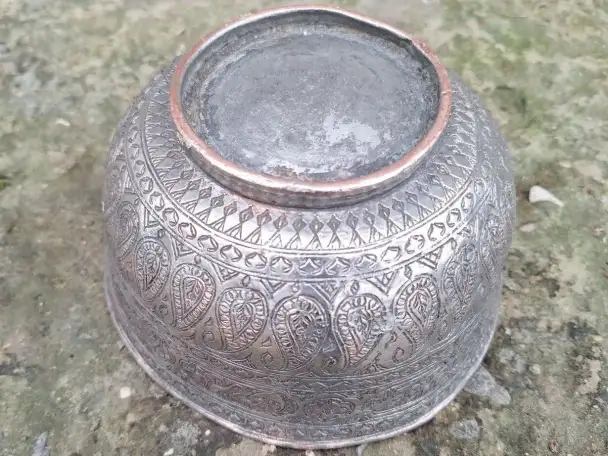 Медная Чаша 19 век ручная работа, фотография 8
