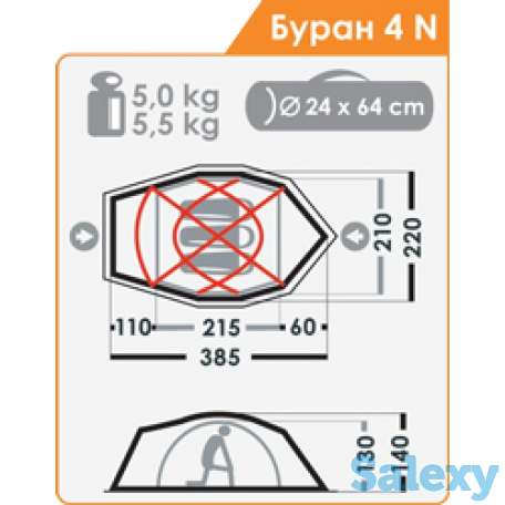 Палатка нормал буран 4n мор.волна  (уценка, истёк срок хранения, гарантия 14 дней), фотография 2