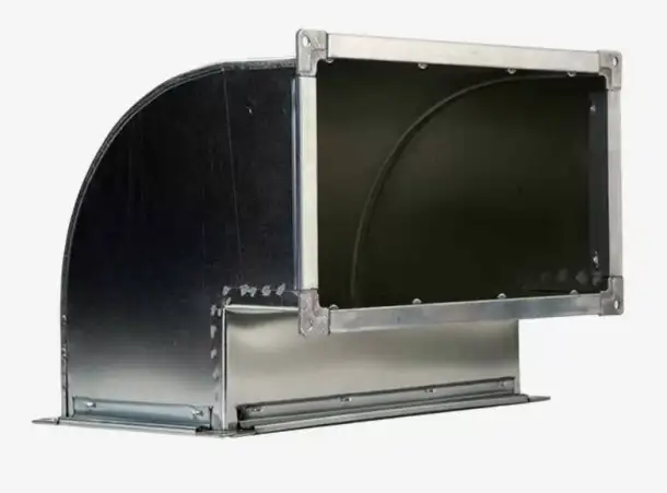 Отвод 90 градусов прямоугольные, Размер 1: 100.-1400 мм, Размер 2: 100.-1400 мм, s 0,5-1 мм, L 225-900 мм, фотография 1