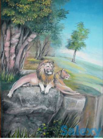 Художественная раскраска и роспись стен. Фальш : окно , камин., фотография 8