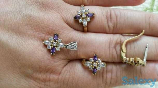 Продам комплект серебра сережки,кольцо и подвеска. проба 925., фотография 1