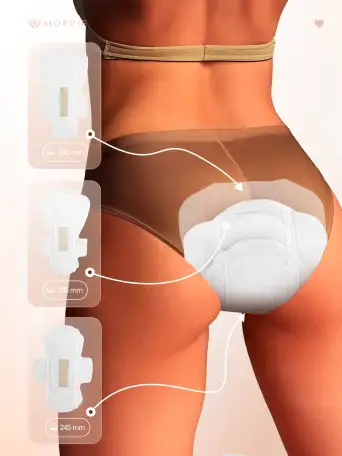 Менструальные прокладки MOPPIE HERBAL CARE, органические с профилактирующей полоской, 330мм, 5 капель, фотография 7