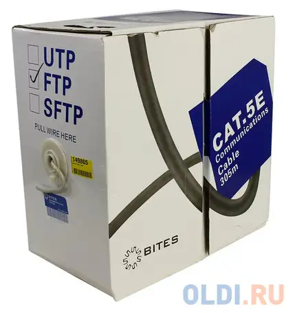 Кабель f/utp indoor 4 пары категория 5e 5bites одножильный 24awg cca, фотография 1