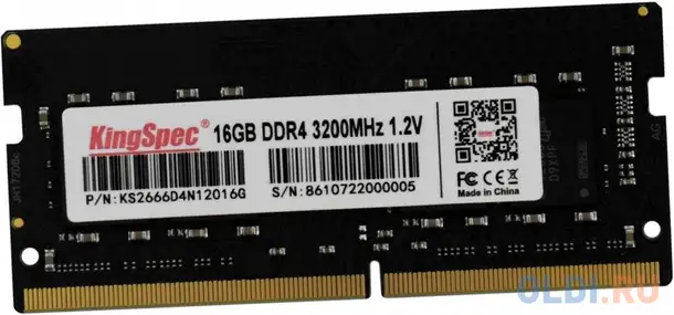 Оперативная память для ноутбука kingspec ks2666d4n12016g so-dimm 16gb ddr4 2666 mhz, фотография 1