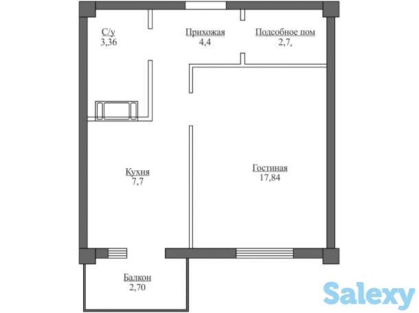 1 комн. Квартира ЖК Абсолют! 39 кв.м, фотография 1