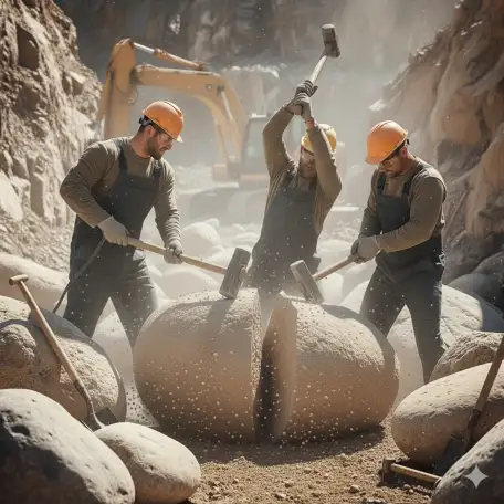 0 Демонтаж и вывоз камней, скал, валунов в Алматы. Дробление гранита., фотография 1