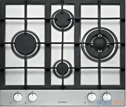 Варочная панель газовая дарина 3т м303 х серебристый, фотография 1