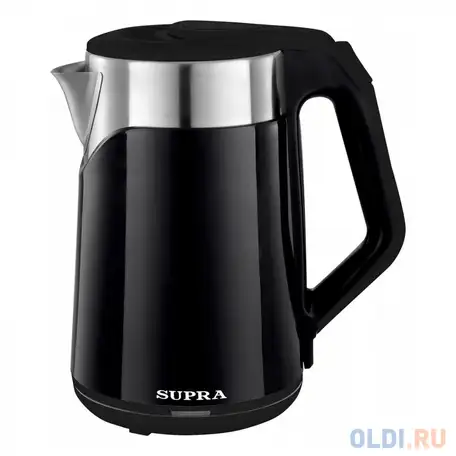 Чайник электрический supra kes-1898 1500 вт чёрный нержавеющея сталь 1.8 л, фотография 1