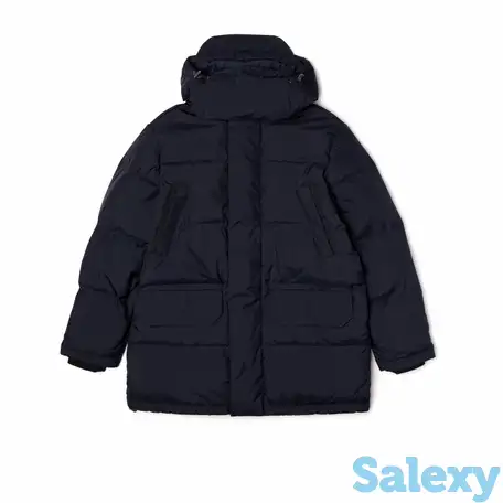 Мужское длинное пуховое пальто lacoste со съемным капюшоном, фотография 1