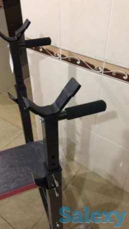 Многофункциональная складная скамья для штанги и гантелей брусья, фотография 7