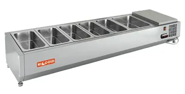 Настольная холодильная витрина HICOLD VRTO 1485 на заказ используется на предприятиях общественного питания и торговли, фотография 1