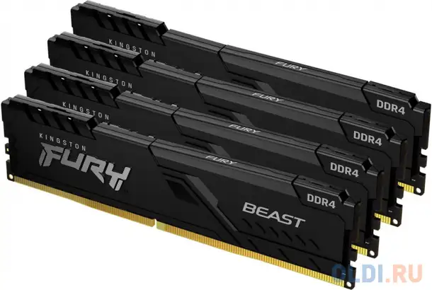 Оперативная память для компьютера kingston fury beast black dimm 64gb ddr4, фотография 1
