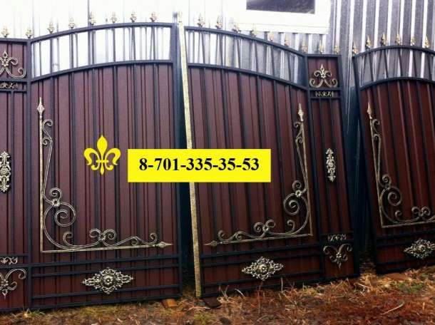 Ажурные и кованные ворота и калитки и заборы , ограждение., фотография 5