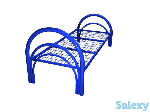 Металлические кровати со спинками из ДСП и ламелями, фотография 4