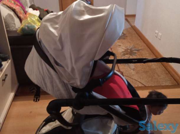 Продам коляску трансформер б/у белого цвета, фотография 1