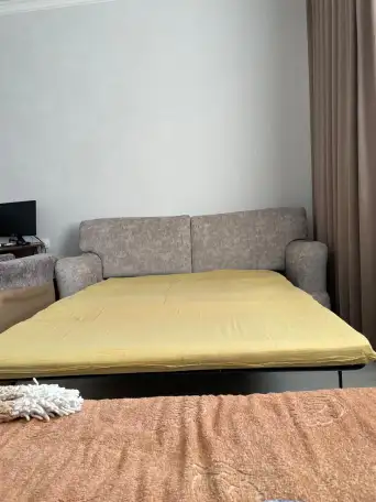 продам бу диван-тройку в отличном состоянии, раскладывается, фотография 5