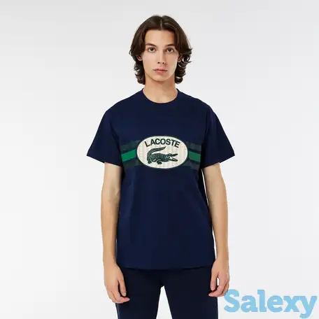 Мужская футболка lacoste regular fit с принтом, фотография 1