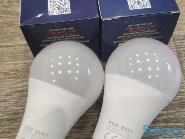 Лампа светодиодная LED A60 12W E27 Eco-Svet Алматы Лед, фотография 1