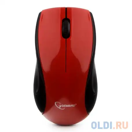 Мышь беспров. gembird musw-320-r, 2.4ггц, красный, 3кн, 1000dpi, блистер, фотография 1