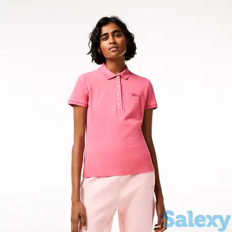 Женское поло lacoste slim fit из эластичного хлопка, фотография 1