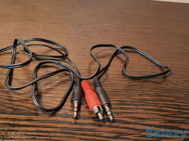 Шнур AUX кабель 2 RCA (тюльпаны), 60 см, фотография 1