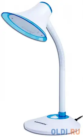 Светильник настольный sonnen ou-608, на подставке, светодиодный, 5 вт, белый/синий, 236669, фотография 1
