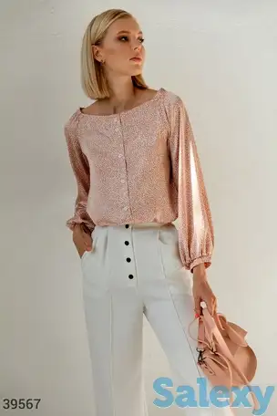 Шелковая блуза в горошек, фотография 1