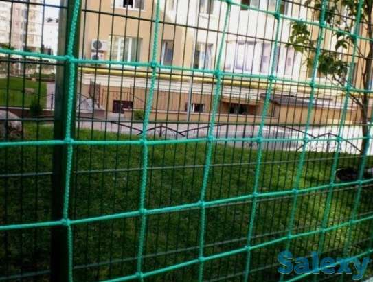 Сетка заградительная ячейка 100х100 нить 2.6 зеленая, фотография 1