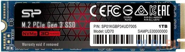 Ssd накопитель silicon power ud70 1 tb pci-e 3.0 x4, фотография 1