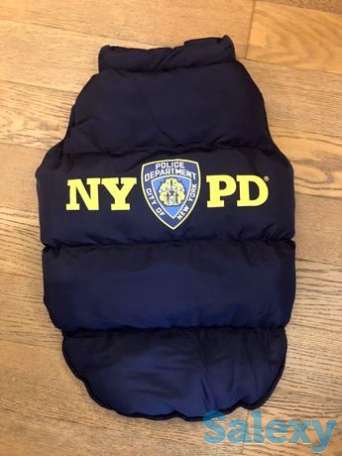 Пуховик для собак крупных пород NYPD, фотография 1