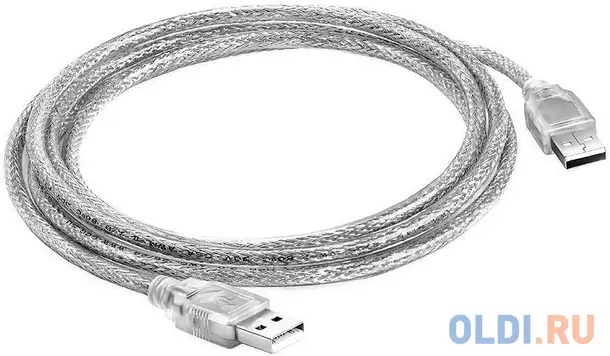 Greenconnect кабель 0.5m usb 2.0, am/am, прозрачный, 28/28 awg, экран, армированный,, фотография 1
