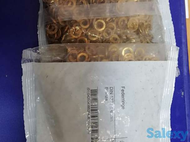 Шайбы бронзовые пружинные гровер с притупленными концами DIN 127, фотография 1