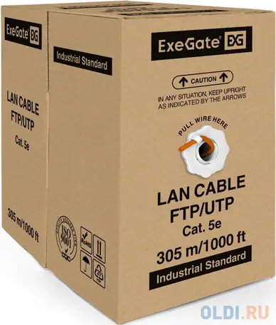 Exegate ex256747rus кабель utp 4 пары кат.5e exegate cca, 24awg, lszh,, фотография 1