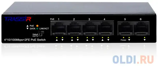 Коммутатор trassir tr-ns1106-60-4poe, фотография 1