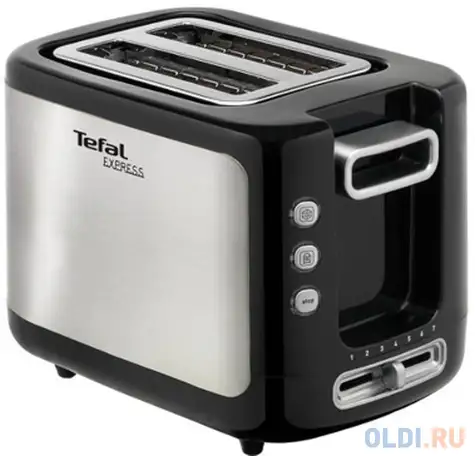 Тостер tefal tt365031 серебристый чёрный, фотография 1