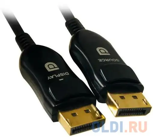 Кабель displayport 20м digma 1.4v aoc круглый черный, фотография 1