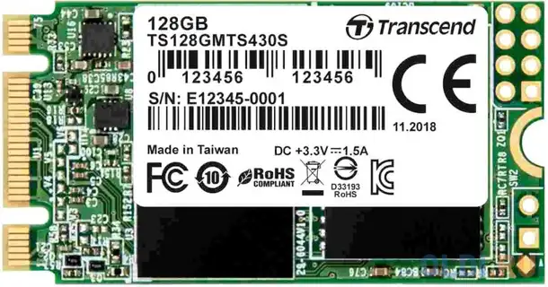 Ssd накопитель transcend mts430 128 gb sata-iii, фотография 1
