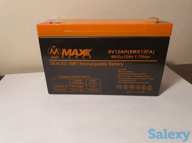Аккумулятор 6V 12Ah на детские машинки, весы и т.д. Вьетнам свежие, фотография 5