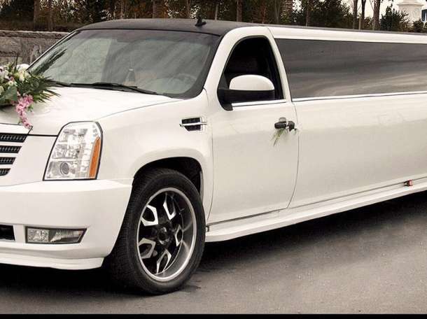 Прокат на свадьбу белый лимузин CADILLAC ESCALADE AMERICA, фотография 1