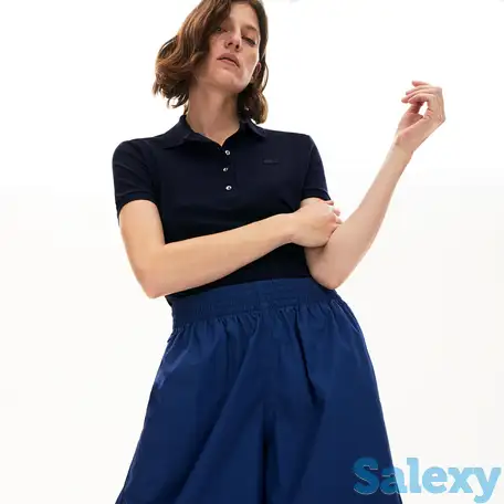 Женское поло lacoste slim fit из эластичного хлопка, фотография 1