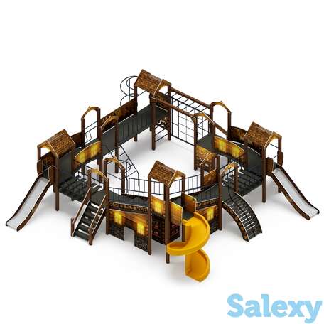 Детский игровой комплекс «остров детства (эко) (винтовой скат)» дик 2.01.8.02-12 н=1200,, фотография 1